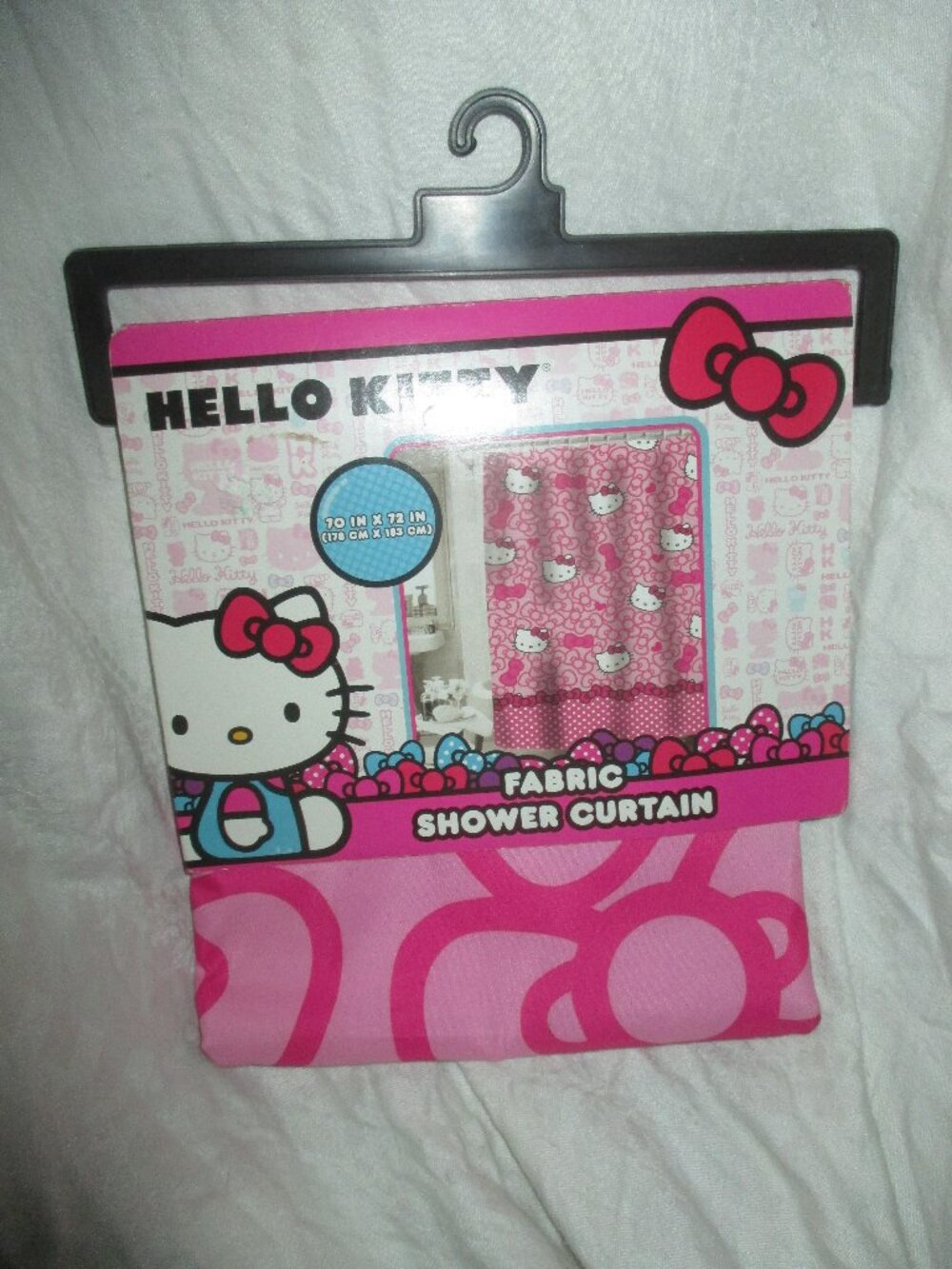 Sanrio HELLO KITTY Fabric Shower Curtain 70" x 72" HN367T- NEW IN PACKAGE